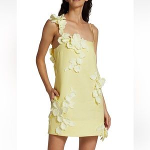 NWOT Zimmermann High Tide 3D Floral Appliqué Linen Minidress - Size 1 (US 4-6)